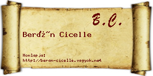 Berán Cicelle névjegykártya